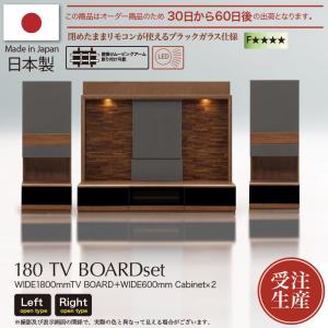 テレビ台 ハイタイプ 日本製 テレビボード TV台 TVボードセット 幅180cm LED 引き出し レール 木製 高級 開梱設置