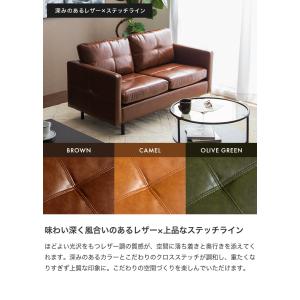 ソファ 2人掛けソファ ローソファー レザーソ...の詳細画像3