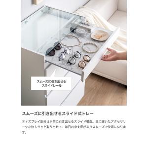 チェスト ショーケース付き キャビネット タン...の詳細画像5