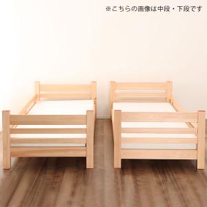 国産品で自然塗料! 丈夫なひのきの三段ベッド/...の詳細画像1