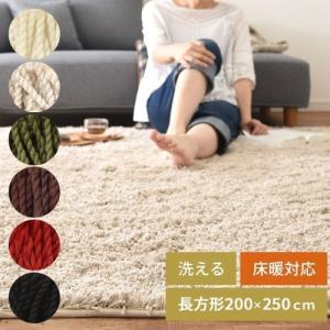 ラグカーペット おしゃれ 3畳 洗える 北欧 厚手 軽い シャギー ラグ オールシーズン 200×250