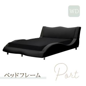 ダブルベッド 棚・コンセント・マットレス付き フロアベッド