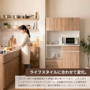 食器棚 キッチンボード 120cm幅 完成品 ...の詳細画像2