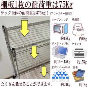 メタルシェルフ スチールラック キャスター付 ...の詳細画像2