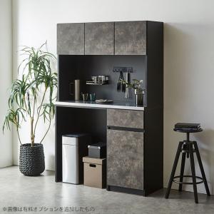 食器棚 レンジ台 キッチンボード 完成品 ダスト収納 120 ダイニングボード キッチン収納 おしゃれ 組み立て不要 大容量 白 黒 日本製 ナポリ 大川家具 KAGUCOCO