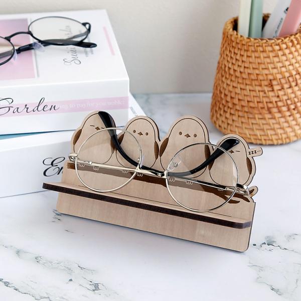メガネスタンド かわいい 可愛い スマホ 木製メガネスタンド おもしろ 木製 シマエナガ グッズ 雑...