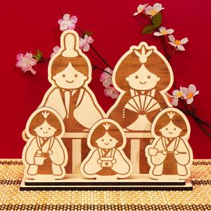 ひな人形 上下2段 可愛い 木製 ひな祭り 雛人形 雛飾り かわいい 卓上サイズ コンパクト ミニサイズ シンプル ひな飾り001