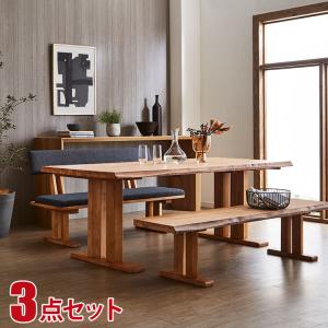 松田家具 食卓3点 白王 1800テーブル+1600ベンチ+1600背付きベンチ