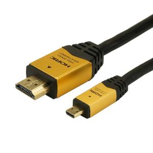 HORIC HDMI MICROケーブル 2m ゴールド HDM20-017MCG｜kagucyoku