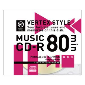 50個セット VERTEX CD-R(Audio) 80分  1P インクジェットプリンタ対応(ホワイト) 1CDRA80VX.WPX50｜kagucyoku