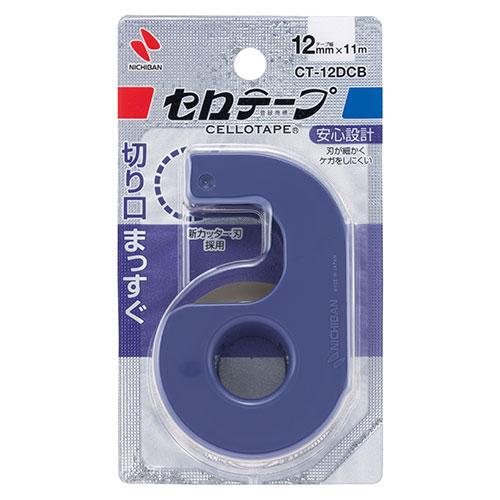 【10個セット】 ニチバン セロテープ小巻カッター付 12mm ブルー NB-CT-12DCBX10