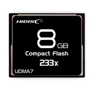HIDISC CFカード 8GB 233x Read35MB/s MLCチップ搭載 HDCF8G233XJP3｜kagucyoku