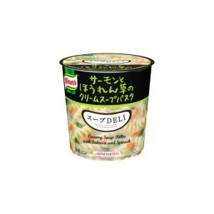 〔まとめ買い〕味の素 クノール スープDELI サーモンとほうれん草のクリームスープパスタ 40.3g×24カップ（6カップ×4ケース）〔代引不可〕｜kagucyoku