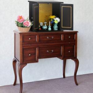 仏壇台 アンティーク 猫脚 茶 ヨーロピアン 上品 洋風 現代仏壇 厨子