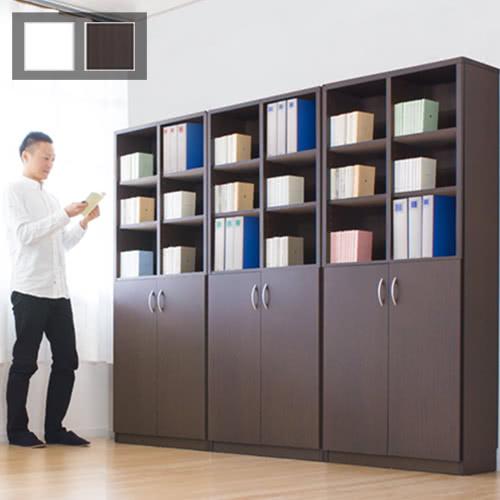 本棚 A4書棚 扉付き本棚 9018 2ドア 幅90cm 大容量 幅90 高さ180 事務用書棚 A...