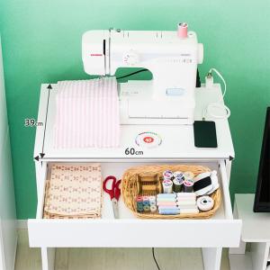 デスク 幅60cm 薄型 コンパクト 白 茶 ...の詳細画像3