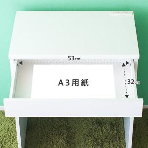 デスク 幅60cm 薄型 コンパクト 白 茶 ...の詳細画像4