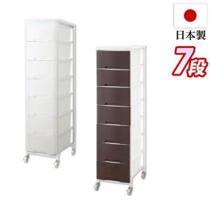 【送料込み】日本製　ランドリー収納棚（引出し三段） ランドリーラック ワゴン 引出 キッズ 日本製 幅36cm スリム 1列8段