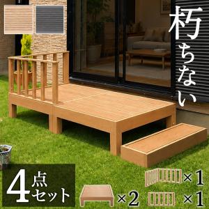 ウッドデッキ 13点セット 4.5帖 2.25坪 人工木材 ロータイプ テラス