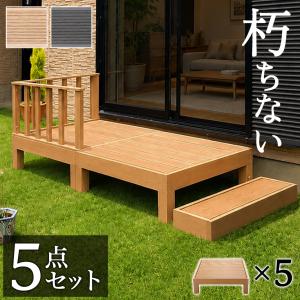 ウッドデッキ 13点セット 4.5帖 2.25坪 人工木材 ロータイプ テラス