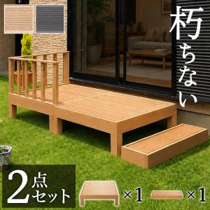 ウッドデッキ 13点セット 4.5帖 2.25坪 人工木材 ロータイプ テラス 