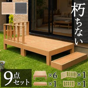 ウッドデッキ 13点セット 4.5帖 2.25坪 人工木材 ロータイプ テラス