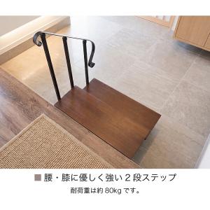 踏み台 手すり付き アイアンステップ 2段 段...の詳細画像5