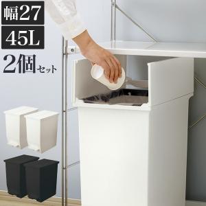 ゴミ箱 2個セット ごみ箱 ダストボックス 45L 45リットル スリム 両開き ペダル 分別 キッチン おしゃれ リス ソロウ RISU SOLOW｜kagudoki