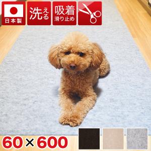 廊下用マット 洗える カーペット 滑り止め付き 愛犬 6m 幅60cm 無地 薄型｜kagudoki