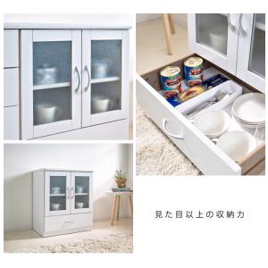 キャビネット ガラス扉 収納 食器棚 白 ホワ...の詳細画像4