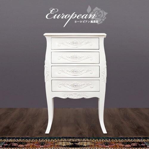 チェスト 4段 ヨーロピアン 木製 アンティーク風 猫脚 ネコ脚 姫家具 たんす タンス 引き出し水...