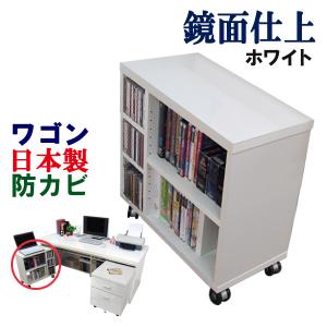 ワゴン キャスター付き 幅59.5cm 奥行29.5 高さ60 木製 サイドワゴン 収納 キャスター付 本棚 ラック おしゃれ プリンター台 (単品)｜kagufactory