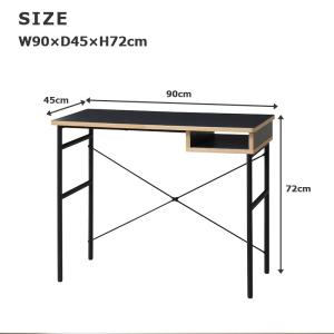 ワークデスク 90cm 収納付き 木製 パソコ...の詳細画像2