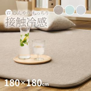 ラグ 冷感 カーペット 2畳 洗える 接触冷感 ひんやり 180×180cm ラグマット 低ホルム 厚手 夏用 おしゃれ 萩原 クーネ 低反発タイプ