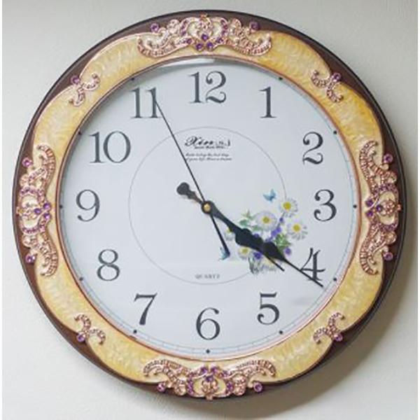 ピンクの飾りが綺麗な壁掛け時計：999【送料無料】 展示品 （箱なし）オープン記念