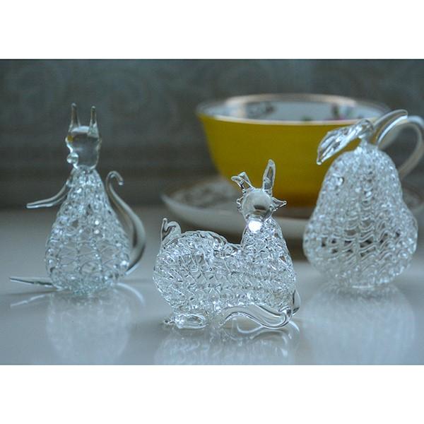 【クリスマスのインテリアに！】輸入インテリア：糸ガラス:3Pセット