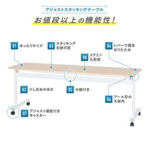 アジャストスタッキングテーブル 幕板無し W1...の詳細画像2