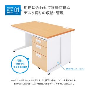 スチール 3段 ワゴン W395 D550 H...の詳細画像3