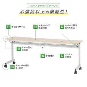 ニュースタッキングテーブル 幕板無し W180...の詳細画像2