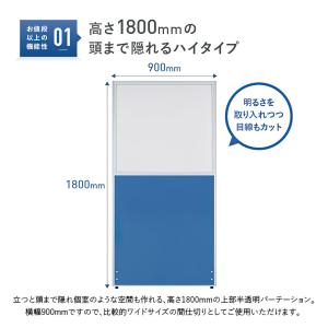 クロス上部半透明ローパーテーション KGシリー...の詳細画像4