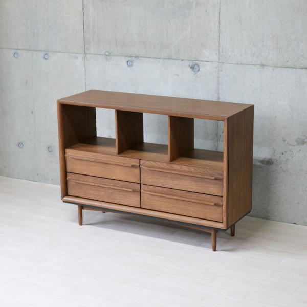 サイドボード ブラウン 飾り棚 本棚 収納 キャビネット チェスト 天然木 おしゃれ 北欧 幅100...