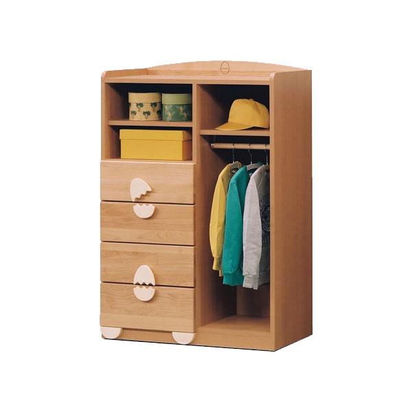 マルチラック 幅80 キッズラック 子供用 洋服掛け ハンガーパネル お道具箱収納 チェスト 玄関渡...