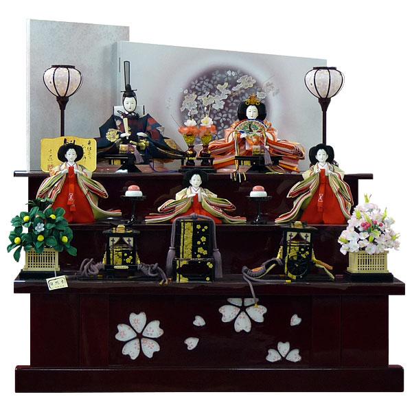 雛人形 ひな人形 段飾り 雛飾り 五人飾り 44G-12 80cm 3段 完売