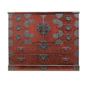 受注生産 民芸家具 民芸箪笥 120cm幅 筑後民芸 T-10 開梱設置 : 家具