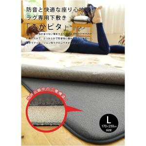 防音 ふかふか下敷き専用 ラグマット 〔約170cm×230cm 3帖用〕 長方形 洗える 折りたたみ 防滑 床暖房可 『ふかぴた』〔代引不可〕｜kaguoh