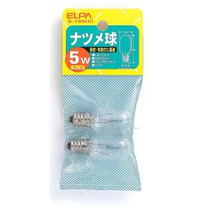 （まとめ） ELPA ナツメ球 電球 5W E12 クリア 2個入 G-10H（C） 〔×25セット〕｜kaguoh