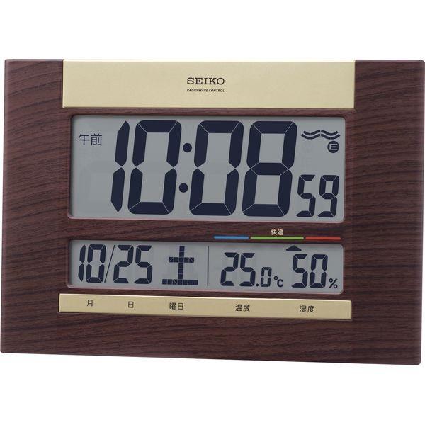 セイコー 温・湿度表示付 電波時計 SQ440B デジタル多機能 掛け置き兼用 seiko オフィス...