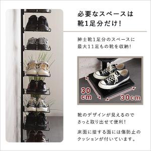 送料無料 ディスプレイ突っ張りシューズラック ...の詳細画像3