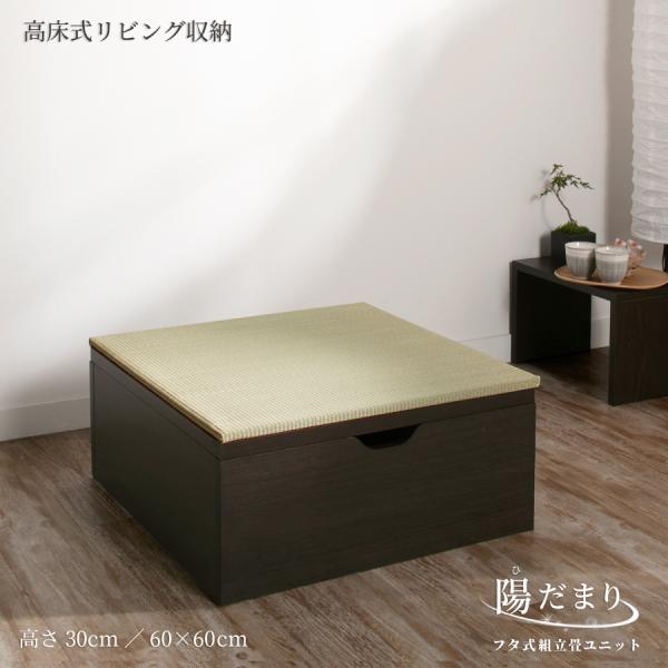 高さ30cm 60×60（半畳１個） ベンチ収納 日本製 畳ユニット 組立式 フタ式 ヘリ無輸入畳 ...