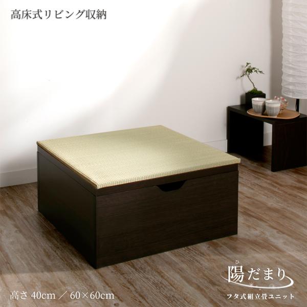 高さ40cm 60×60（半畳×１個）ベンチ収納 日本製 畳ユニット 組立式 フタ式 ヘリ無輸入畳 ...